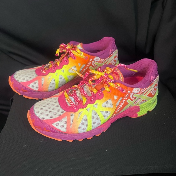 ASICS Gel Noosa Tri 9 Women's Size 6 Pink Yellow Red T Running Shoes - Picture 1 of 10